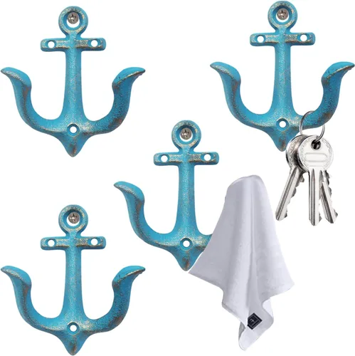 Notakia Ganchos Decorativos de Pared Montados Antiguos Shabby Chic de Metal para Hogar Baño Toallas Abrigos Perchero, Ganchos de Pared de Hierro