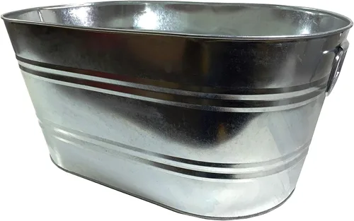 Miniatura 3 de FixtureDisplays® Cubo galvanizado del refrigerador del partido de la bebida de la cerveza de la bebida del cubo de hielo del metal 15358