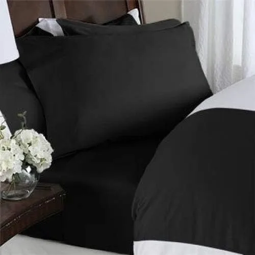 Miniatura 16 de Elegance Linen Juego de funda de edredón de 3 piezas de calidad egipcia de 1800 hilos, resistente a las arrugas, ultra suave, lujoso, sólido, Blanco