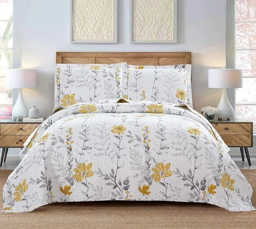 Miniatura 9 de Juego de colcha de tamaño King, colcha floral King, juego de ropa de cama de verano, colcha ligera, colcha floral, colcha reversible, ropa de cama