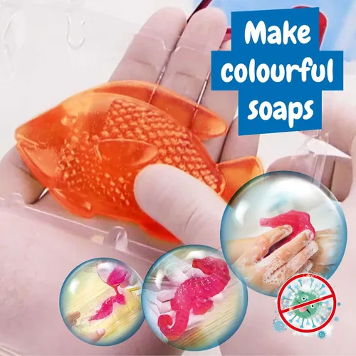 Miniatura 4 de Science4you Kit de fabricación de jabón para niños: haz tus propios jabones y sales de baño, moldes de jabón para niños + bolsas de regalo