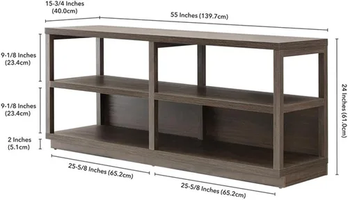 Miniatura 5 de Thalia - Soporte rectangular para TV de hasta 60" en color marrón aliso