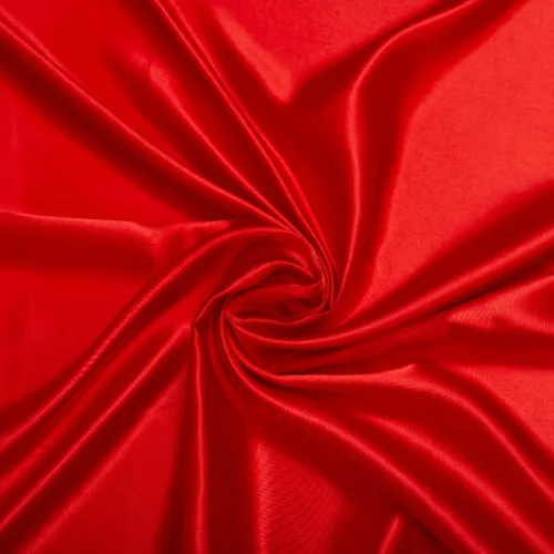 Fynite Tela de satén Charmeuse | 1 yarda | 44 pulgadas de ancho | Suave y brillante, satén sedoso para vestido de novia, manualidades de moda, Rojo