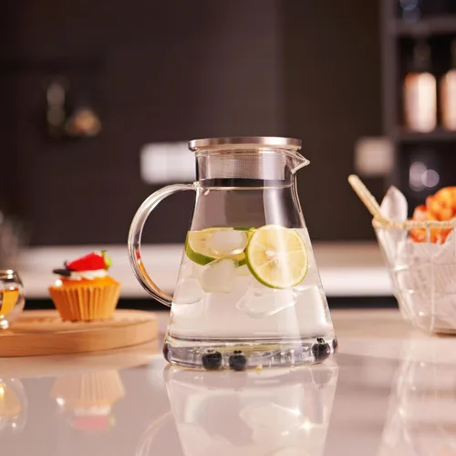 Miniatura 9 de CNGLASS Tetera de vidrio de 30.5 oz/900 ml segura para estufa, tetera de un toque transparente, tetera para té floreciente y de hojas sueltas