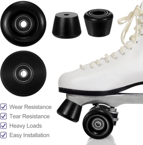 Miniatura 6 de PATIKIL Paquete de 8 ruedas de patinaje de 2.283 in x 1.260 in con rodamiento ABEC-9, ruedas de patinaje de poliuretano 82A y 2 topes de dedos