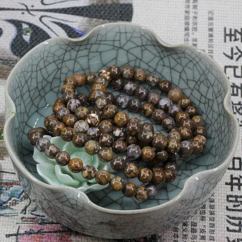 Miniatura 28 de Amandastone Pulsera elástica de cuentas redondas de 0.315 in con piedras preciosas naturales de 7 pulgadas