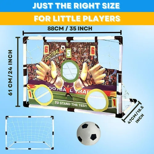 Miniatura 3 de Portería de fútbol para niños para patios traseros Juego de portería de fútbol para exteriores e interiores para niños y niñas de 2 a 8 años Red