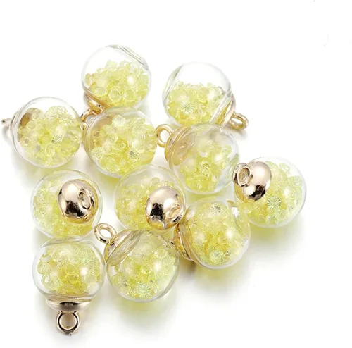 Miniatura 10 de 10 unids/lote de 0.630 in transparente bola de cristal encantos estrella lentejuelas colgantes para DIY pendientes collar joyería fabricación