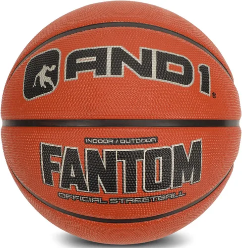 AND1 Fantom Rubber Basketball: Official Regulation Size 7 (29.5 inches) - Deep Channel Construction Streetball, Made for Indoor Outdoor Basketball