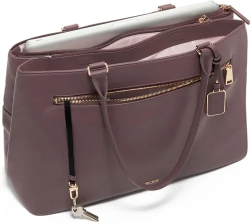 Miniatura 2 de TUMI - Voyageur Sidney - Bolso de cuero para negocios, color malva oscuro, Malva oscuro