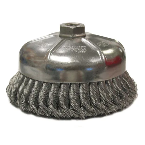 Miniatura 14 de Weiler 13286 Cepillo de alambre de alambre de una hilera de 2-3/4 pulgadas, relleno de acero de 0.020 pulgadas, tuerca UNC de 5/8"-11, fabricado