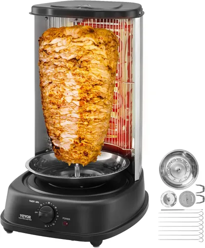Miniatura 10 de VEVOR Shawarma Grill Máquina - 2 Cuerda Capacidad Barbacoa Pollo Shawarma Cocinador Eléctrico Asador Gyro Rotisserie Horno Doner Kebab Grill