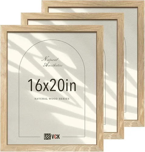 Miniatura 62 de VCK Juego de 3 portarretratos de madera negra de 8 x 10 pulgadas con exclusiva veta de madera, marco para el hogar, estudio y galería, mesa o colgar