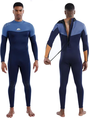 Miniatura 7 de XUKER Traje de neopreno para hombre de 0.079 pulgadas, con cremallera trasera en agua fría, traje de buceo de cuerpo completo para deportes acuáticos
