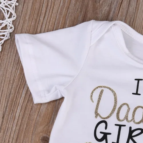 Miniatura 6 de Conjunto de 3 estilos para bebé recién nacido, con estampado de letra y texto "I'm Daddy" Girl
