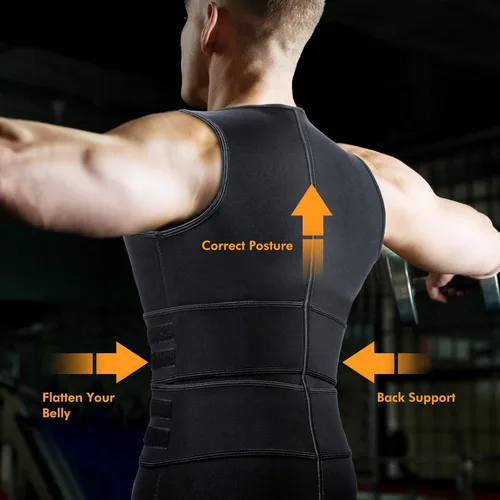 Miniatura 4 de A+ Choice Sauna Vest Waist Trainer for Men - Mens Sauna Suit Double Sweat Belt Body Shaper for Gym Workout Exercise