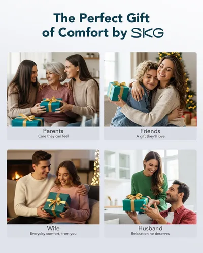 Miniatura 9 de SKG G7 Pro - Masajeador de cuello plegable para aliviar la tensión de tejido profundo con calor y vibración, masajeador de viaje inalámbrico, regalo
