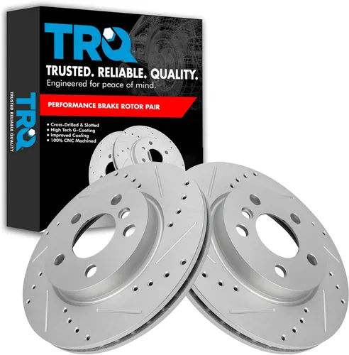 Miniatura 118 de TRQ Juego de rotores de freno de rendimiento trasero con revestimiento G premium compatible con Mazda 6 2014-2021