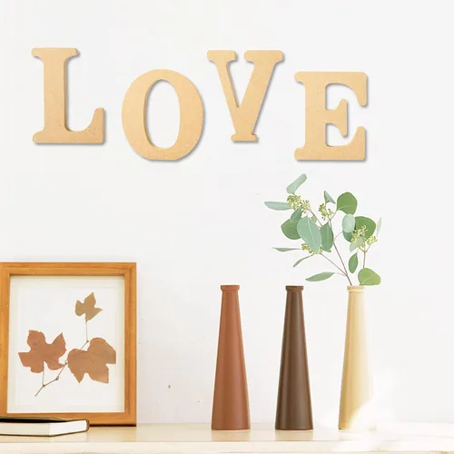 Miniatura 5 de AOCEAN Letras de madera diseñables de 4 pulgadas, letras de madera sin terminar para decoración de pared, letras decorativas de pie en rodajas