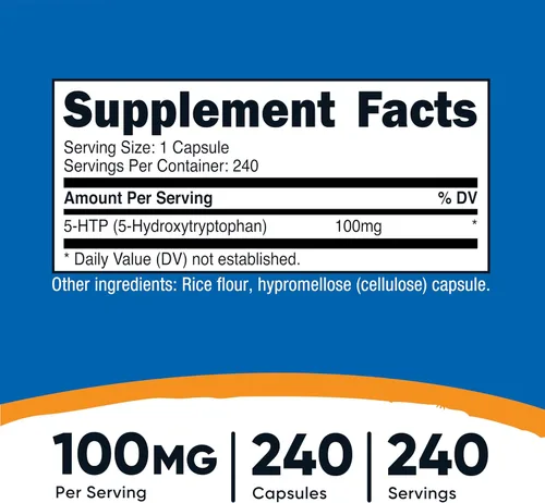 Miniatura 2 de Nutricost 5-HTP 100 mg, 240 cápsulas vegetarianas (5-hidroxitriptófano) - Sin OMG y sin gluten (2 botellas)