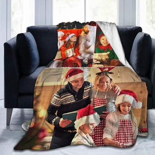 Miniatura 6 de QETXVI Manta personalizada con fotos, texto, manta personalizada de franela para regalos de cumpleaños de adultos y niños, Navidad, Halloween