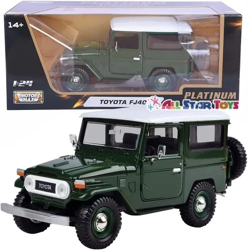 Toyota FJ40 Verde Oscuro con Top Blanco 1/24 Diecast Model Car by Motormax