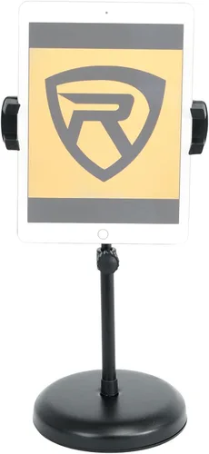Rockville iStand 7 - Soporte de escritorio ajustable para iPad/iPhone/tablet/teléfono, giro 360, clip de micrófono incluido, perfecto para karaoke,