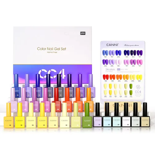 Miniatura 15 de CANNI 30 piezas de 9 ml de kit de esmalte de uñas de gel sin hema, kit de esmalte de uñas de gel de color rojo oscuro, rosa intenso, púrpura