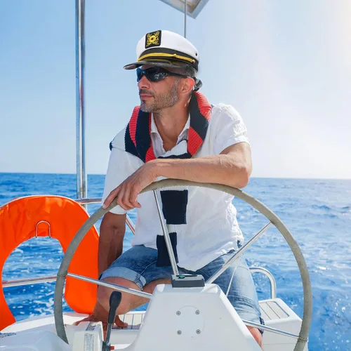Miniatura 4 de Paquete de 20 sombreros de capitán ajustables blancos marineros azul marino sombreros para Halloween Cruise Line Capitán fiesta temática cosplay