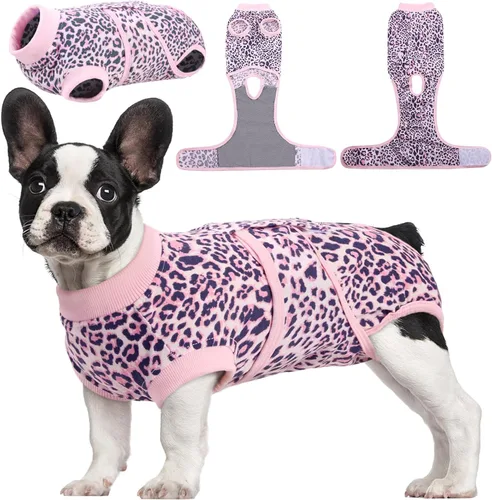 Miniatura 25 de Kuoser Traje de cirugía para perro, cómodo traje de recuperación para perros hembras para cirugía, mameluco protector posoperatorio, alternativa