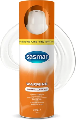 Lubricante personal de calentamiento – Proporciona un efecto de calentamiento suave, 2.3 onzas por Sasmar, lubricante no pegajoso y sin perfume de
