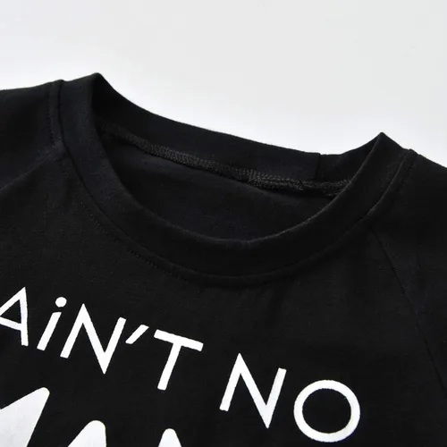 Miniatura 5 de Conjunto de ropa para bebés y niños pequeños con letras impresas