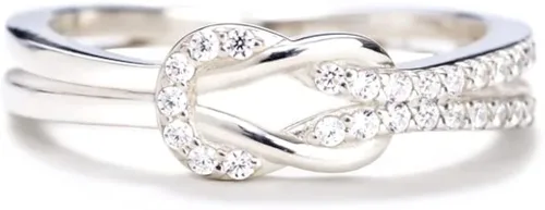 The Love Between Mother and Daughter is Forever Mother Daughter Ring, Story Jewellery Mother Daughter Square Knot Ring for Women, Friends, Mothers