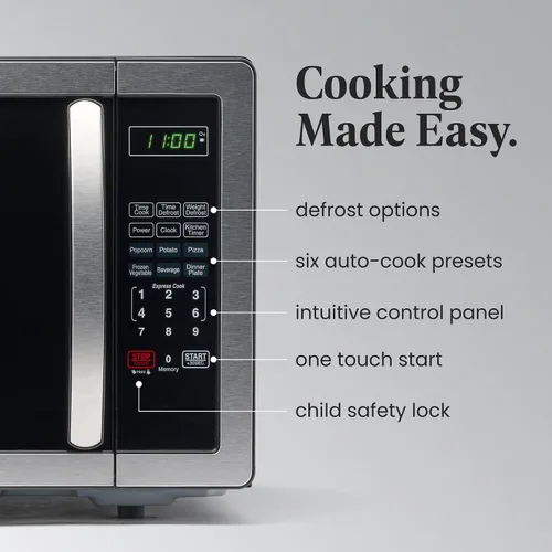Miniatura 3 de BLACK+DECKER BCRK17V - Refrigerador compacto Energy Star de una sola puerta con congelador y microondas Farberware para encimera, 1000 vatios, 1.1