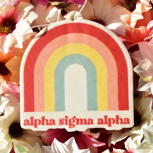 Miniatura 2 de Sorority Shop Ambientador Alpha Chi Omega Rainbow – Paquete de 2 – Aroma de flores y sol, ambientador colgante