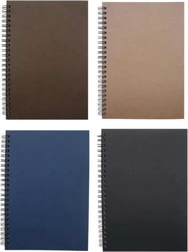 Miniatura 11 de YYaaloa 4-Pack A5 Lined Sketch Book Soft Cover Spiral Notebooks Journals 120 Pages 5.7" x 8.3" Cream colored paper (A5 Lined 4 color 4pcs)