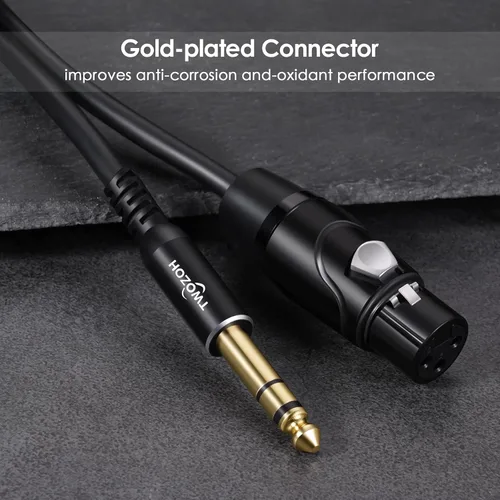 Miniatura 5 de Twozoh Cable XLR Hembra a TRS de 1/4 Pulgada (6.35mm), Cable de Micrófono XLR a Jack de Cuarto de Pulgada Equilibrado 1 Pie (Profesional/HiFi)