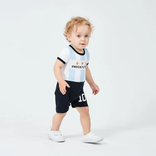 Miniatura 2 de Camisetas deportivas para bebé, traje de fútbol para niño y niña, camiseta de fútbol para recién nacidos, ropa de mameluco de fútbol