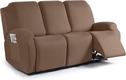 Miniatura 30 de TAOCOCO Funda para sofá reclinable, 3 piezas de fundas de tela de poliéster elástica para sofá reclinable de 3 asientos, protector de muebles suave