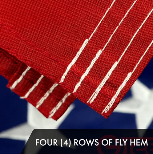 Miniatura 5 de G128 Bandera de Estados Unidos 3 x 5 pies Serie ToughWeave bordado de poliéster 210D Bandera de país, estrellas bordadas, rayas cosidas