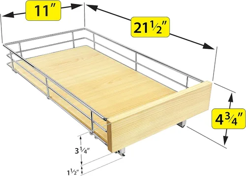 Miniatura 3 de LYNK PROFESSIONAL® SELECT™ Organizador de gabinete extraíble, cajones deslizantes de 11" x 21" para armarios de cocina - Estantes deslizantes