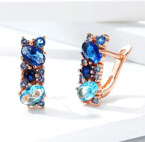 Miniatura 4 de BISAER Mona Lisa Multicolored Crystal Elements Crystal Fashion Bridal Jewelry Sets Necklace and Earrings and Bracelet and Ring for Women Girls