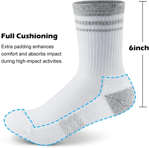 Miniatura 3 de Gonii Crew Socks Women Hiking Running Athletic Cushioned Compression Socks 5-6 Pairs