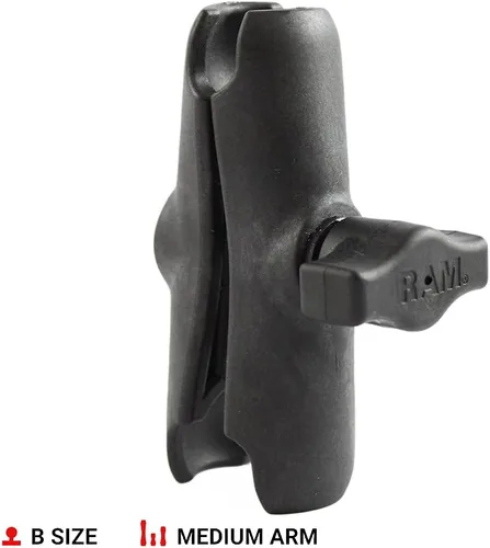 Miniatura 2 de RAM Mounts RAP-B-201U - Brazo de doble enchufe compuesto con brazo mediano compatible con componentes de bola de 1 pulgada de tamaño RAM B