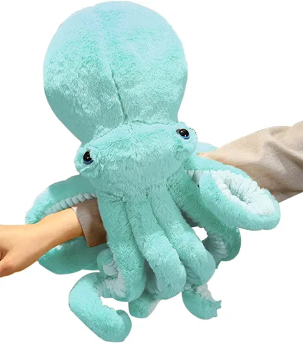 Miniatura 12 de GOOC Pulpo, animales de peluche, pulpo, muñecos de peluche, juguetes de peluche de pulpo, regalo para niños y amantes (negro)