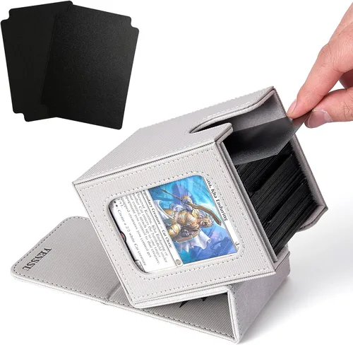 Miniatura 33 de Venssu MTG Caja de Mazos para Exhibición Commander, Caja de Mazos de Cartas que Cabe 100 Cartas con Doble Funda, Caja de Almacenamiento de Cartas