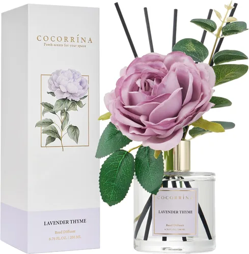Miniatura 50 de Cocorrína Juego de difusor de varillas - Difusor perfumado de rosa satinada con varillas para el hogar, difusor de varillas para decoración