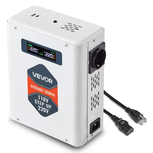 Miniatura 11 de VEVOR Convertidor de Voltaje Reductor, 2000VA, Convertidor de Energía de Voltaje de Servicio Pesado, Transformador de Energía de 220V a 110V, con 2