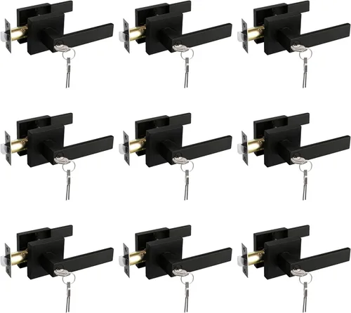 Miniatura 7 de NEWBANG Manija de palanca de puerta sólida con acabado negro mate