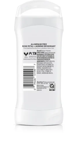 Miniatura 6 de Suave Desodorante sin aluminio para mujeres, pétalo de rosa y jazmín, protección contra olores de 48 horas, libre de talco, parabenos y colorantes